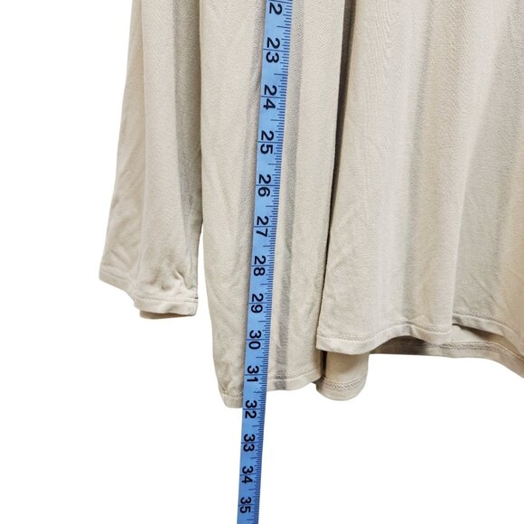 Ava & Viv Womens Size 3X Beige Long Sleeve Scoop Neck Top Shirt - Picture 4 of 6